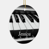 Klassische Schwarzweiss-Tastatur Keramik Ornament (Rechts)