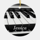 Klassische Schwarzweiss-Tastatur Keramik Ornament (Vorne)