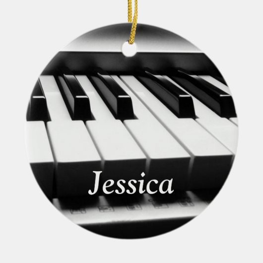 Klassische Schwarzweiss-Tastatur Keramik Ornament (Vorne)