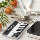 Klassische Schwarzweiss-Tastatur Schlüsselanhänger (Vorderseite rechts)