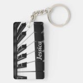 Klassische Schwarzweiss-Tastatur Schlüsselanhänger (Rückseite)