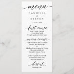 Klassische Script Calligraphy Wedding Menu Card 2 Menükarte<br><div class="desc">Einladende Hochzeitssuite Menü Karte Klassische Skriptkalligrafie Weiß und Schwarz. Teil der Sammlung Daniella Minimalistisch,  modern und elegant. Diese Karte hat andere Kurstitel als unsere erste Daniella Kollektionskarte.</div>