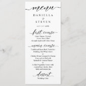 Klassische Script Calligraphy Wedding Menu Card 2 Menükarte (Vorderseite)