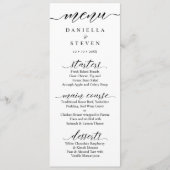Klassische Script Calligraphy Wedding Menu Card Menükarte (Vorderseite)
