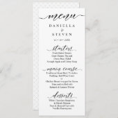 Klassische Script Calligraphy Wedding Menu Card Menükarte (Vorne/Hinten)