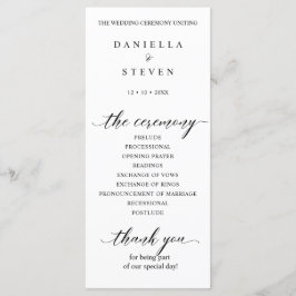 Klassische Script Calligraphy Wedding Program Card Programm