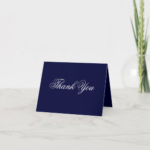 Klassische Script Chic Navy Blue von Engagement Pa Dankeskarte