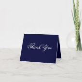 Klassische Script Chic Navy Blue von Engagement Pa Dankeskarte (Vorderseite)