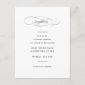 Klassische Script-Elegance-Hochzeit Begleitkarte (Vorderseite)