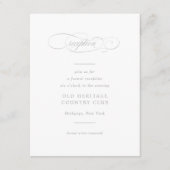 Klassische Script-Elegance-Hochzeit Begleitkarte (Vorderseite)