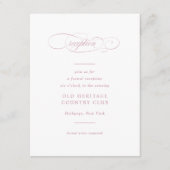 Klassische Script-Elegance-Hochzeit Begleitkarte (Vorderseite)