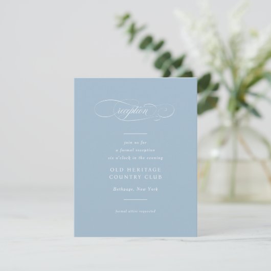 Klassische Script-Elegance-Hochzeit Begleitkarte (Stehend Vorderseite)
