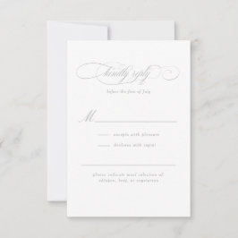 Klassische Script-Elegance-Hochzeit RSVP Karte