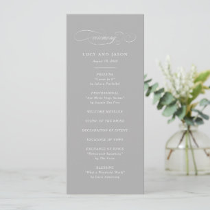 Klassische Script-Elegance Hochzeitsfeier Programm
