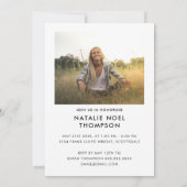 Klassische Script-Foto Moderne Graduierungspartei Einladung (Rückseite)