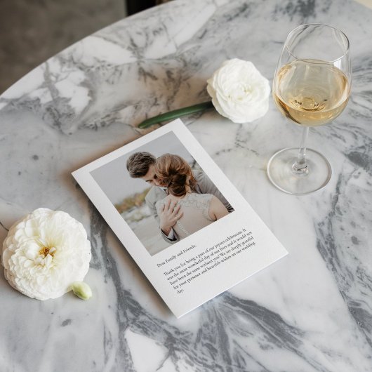 Klassische Script-Hochzeit Dankeschön-Karte mit be RSVP Karte