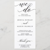 Klassische Script-Hochzeitsprogramme - Wir tun das Programm (Vorderseite)