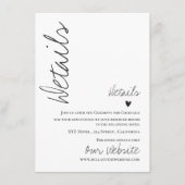 Klassische Script-Hochzeitungs-Detailkarte Begleitkarte (Vorderseite)