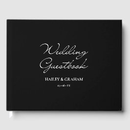 Klassische Script Minimal Calligrafy Black Wedding Gästebuch