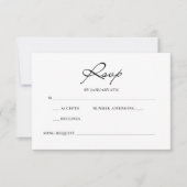 Klassische Script Minimal Calligraphy White Weddin RSVP Karte (Vorderseite)