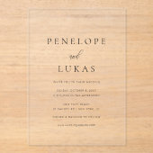 Klassische Script Minimal Moderne Hochzeit Acryleinladungen (Vorderseite)