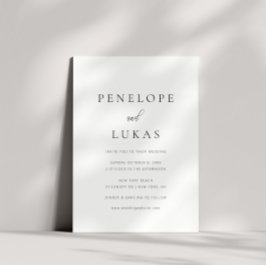 Klassische Script Minimal Moderne Hochzeit Einladung