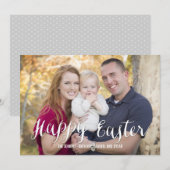Klassische Script-Osterfoto-Karten bearbeiten Farb Feiertagskarte (Vorne/Hinten)