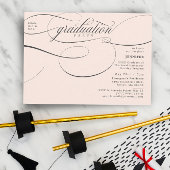 Klassische Script Soft Pink Graduation Party Einladung
