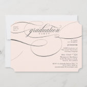 Klassische Script Soft Pink Graduation Party Einladung (Vorderseite)