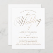Klassische Script White & Gold Hochzeit (Vorne/Hinten)