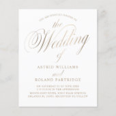 Klassische Script White & Gold Hochzeit (Vorderseite)
