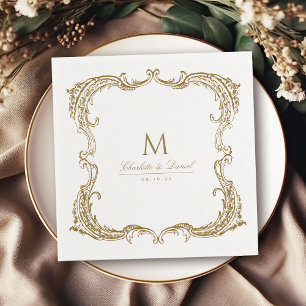 Klassische ScriptWedding mit Vintagem Rahmen Serviette
