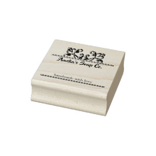 Klassische Scroll Soap Label Holzkunst Briefmarke Gummistempel