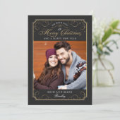 Klassische Scroll Weihnachtskarte / Urlaubskarte Feiertagskarte (Stehend Vorderseite)