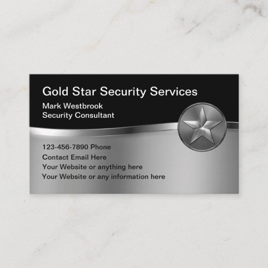 Klassische Security Services Star Business Card Visitenkarte (Vorderseite)