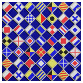 Klassische Seeflaggen auf Marine-Blau Stoff (Muster)