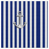 Klassische Seemarine-blaue Streifen und Anker Stoff (Nahaufnahme)