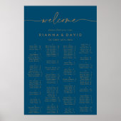 Klassische Seetabelle für Navy Blue Gold Classic Poster (Vorne)