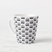 Klassische Segelschiffe CUSTOM HINTERGRUNDFARBE Milchtasse (Linke Ecke)
