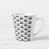 Klassische Segelschiffe CUSTOM HINTERGRUNDFARBE Milchtasse (Rechts)