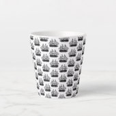 Klassische Segelschiffe CUSTOM HINTERGRUNDFARBE Milchtasse (Vorderseite)