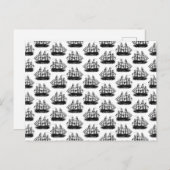 Klassische Segelschiffe CUSTOM HINTERGRUNDFARBE Postkarte (Vorne/Hinten)