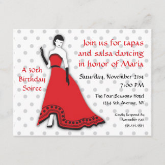 Klassische Senorita in Rot Einladung