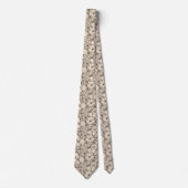 Klassische Sepia-Blumen-Ivory-Botanik-Eleganz Krawatte (Vorderseite)