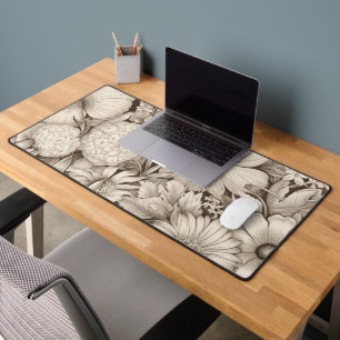 Klassische Sepia-Blumen-Ivory-Botanik-Eleganz Schreibtischunterlage