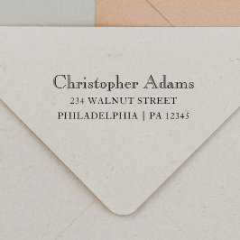 Klassische Serif-Typografie-Rücksendeadresse Permastempel