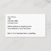 Klassische Sicherheitsdienste Moderne Visitenkarte (Rückseite)