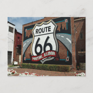 Klassische Sicht auf die Route 66 illinois Postkarte