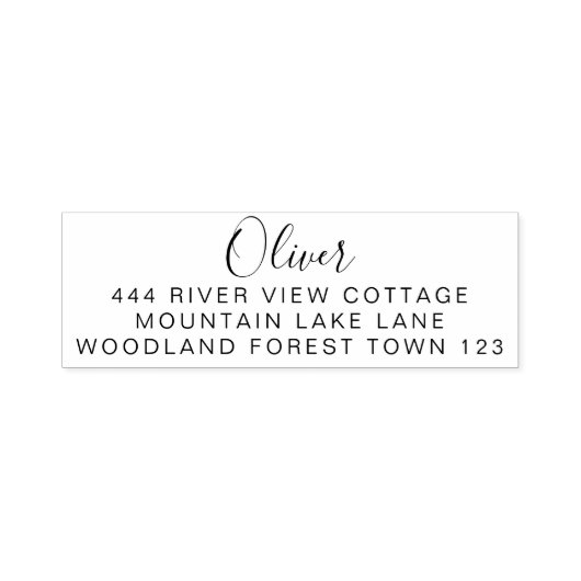 Klassische Signatur Schwarz-weiß Elegant Schlicht  Permastempel (Design)