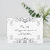 Klassische Silber-Grau-Ironworks-Hochzeitsregistri Begleitkarte (Stehend Vorderseite)